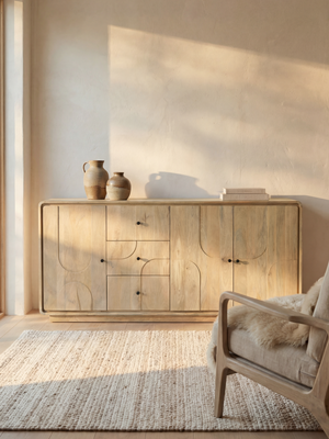 Luce Mango Wood Three Door Sideboard