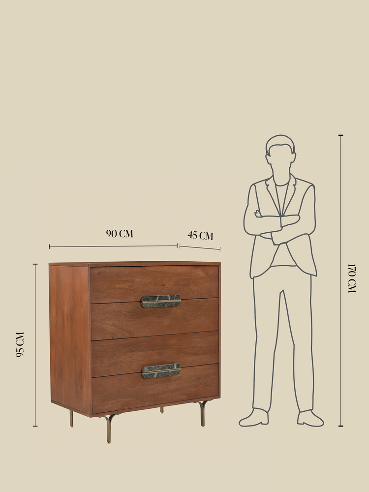 Menlo Four Drawer Wooden Chest