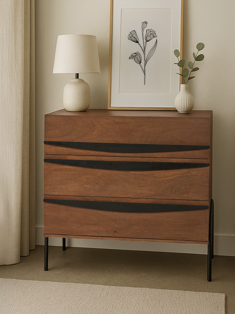 Danton Three Drawer Wooden Chest