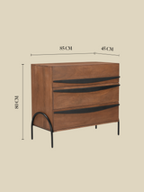 Danton Three Drawer Wooden Chest