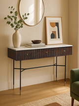 Monroe White Marble Top Console Table