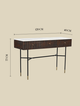 Monroe White Marble Top Console Table