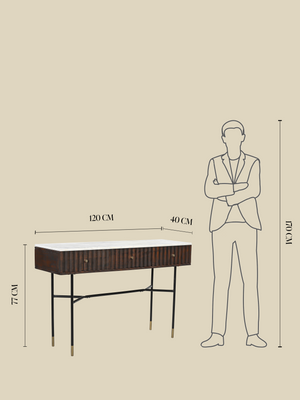 Monroe White Marble Top Console Table