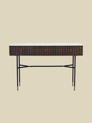 Monroe White Marble Top Console Table
