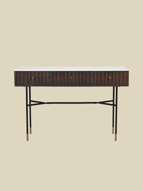Monroe White Marble Top Console Table