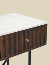 Monroe White Marble Top Console Table