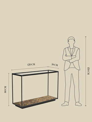 Nova Iron Console Table with Glass Top