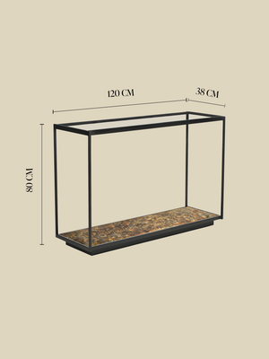 Nova Iron Console Table with Glass Top