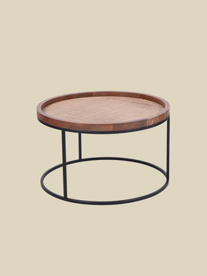 Paxon Wooden Coffee Table With Cane