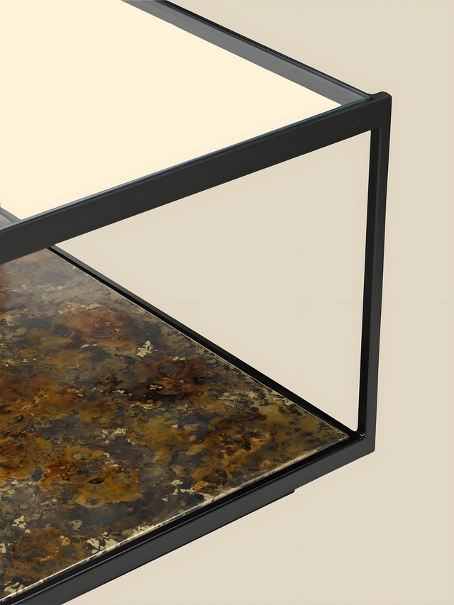 Nova Iron Coffee Table With Glass Top