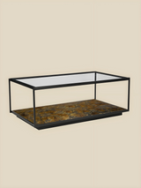 Nova Iron Coffee Table With Glass Top
