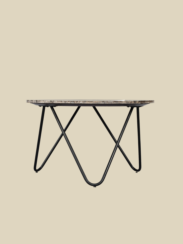 Aiden Marble Coffee Table - Black Base
