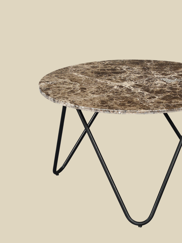 Aiden Marble Coffee Table - Black Base
