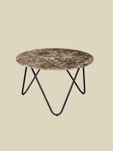 Aiden Marble Coffee Table - Black Base