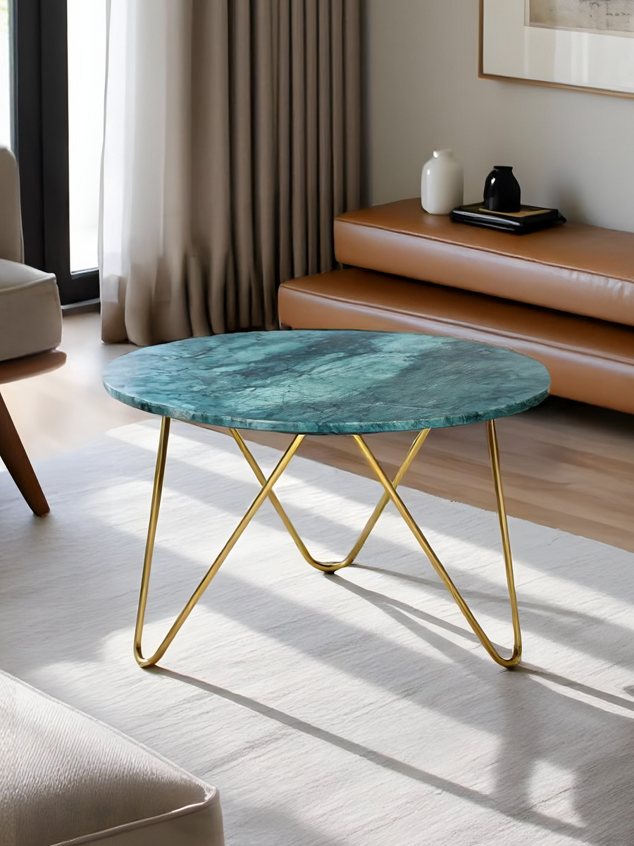 Corey Marble Coffee Table - Gold Base