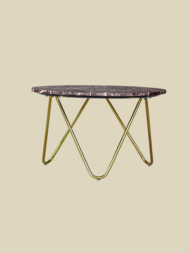 Edwin Marble Coffee Table - Gold Base
