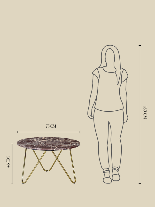Edwin Marble Coffee Table - Gold Base