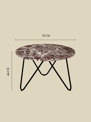 Edwin Marble Coffee Table - Black Base