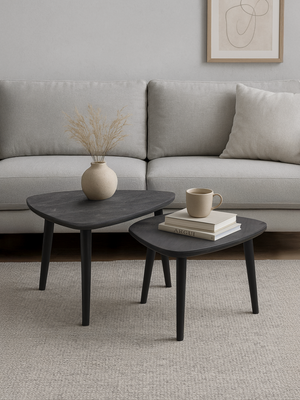 Cairo Wooden Nesting Coffee Tables - Black