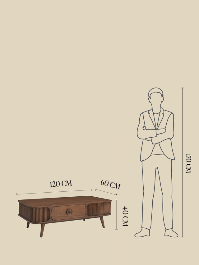 Abaca Mango Wood Coffee Table