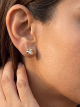 Lumina Lab Diamond Solitaire Studs - Yellow Gold Vermeil