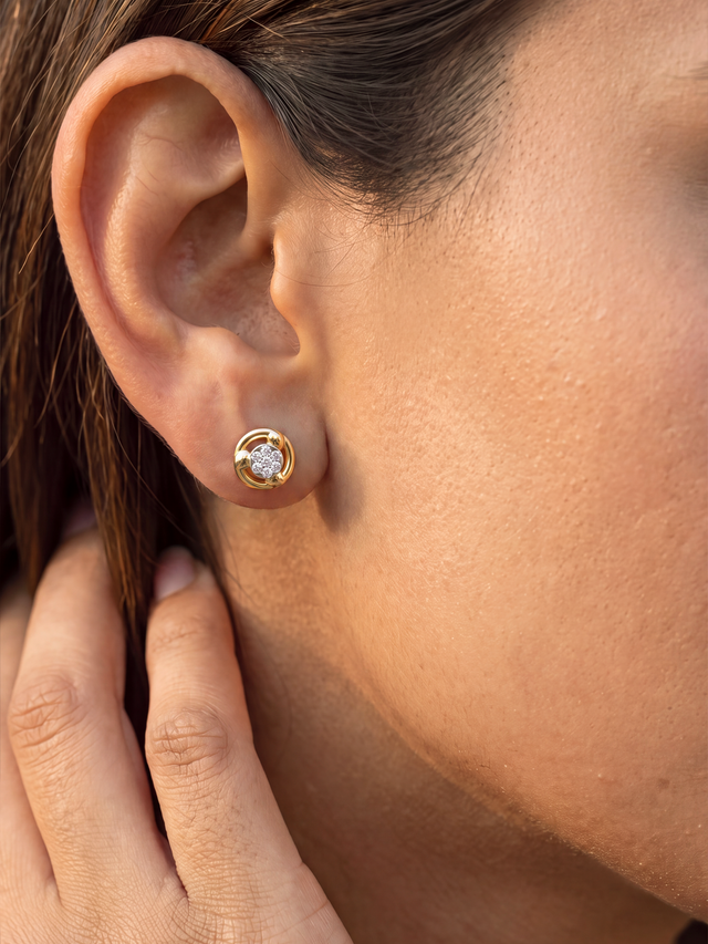 Lumina Lab Diamond Solitaire Studs - Yellow Gold Vermeil