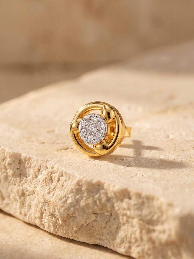 Lumina Lab Diamond Solitaire Studs - Yellow Gold Vermeil