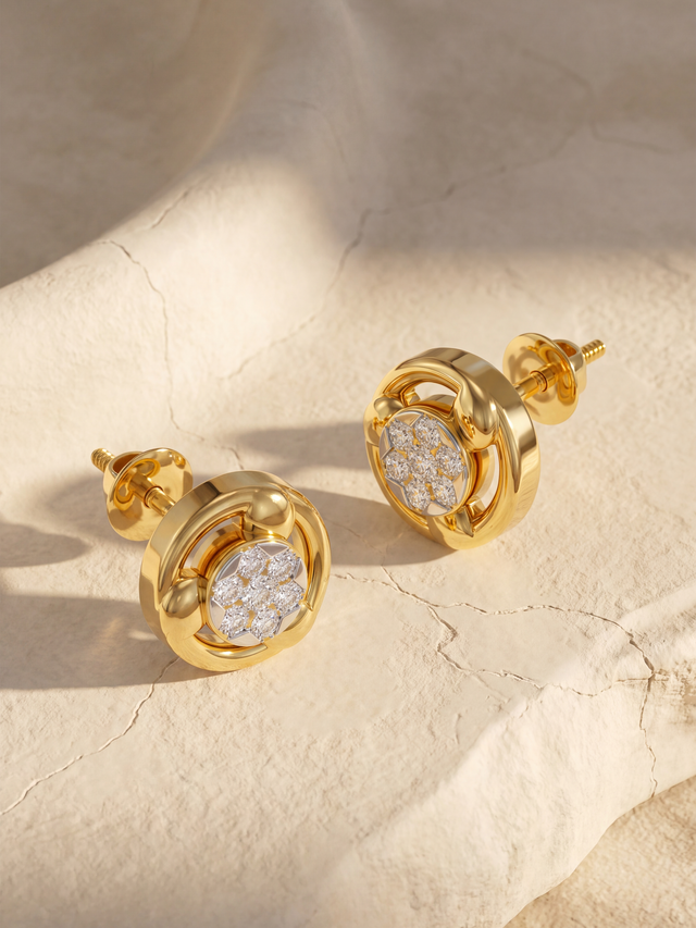 Lumina Lab Diamond Solitaire Studs - Yellow Gold Vermeil