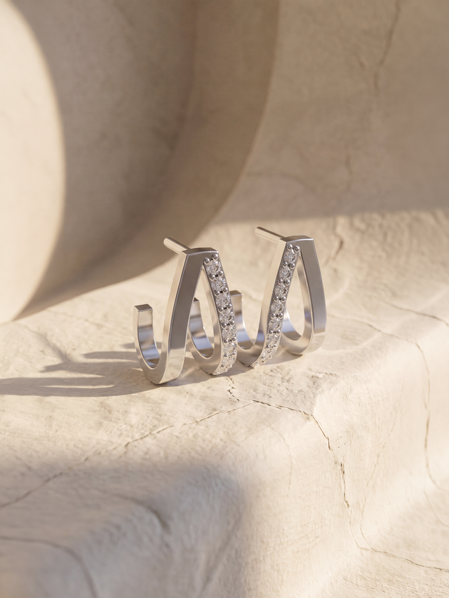 Arc Lab Diamond Studs - Sterling Silver