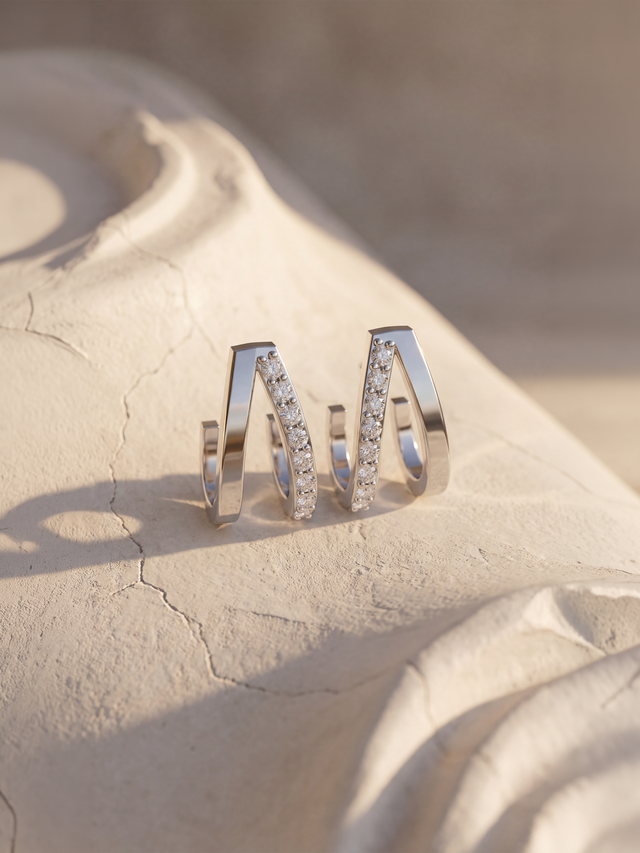 Arc Lab Diamond Studs - Sterling Silver