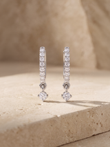 Sera Lab Diamond Drop Earrings - Sterling Silver