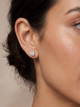 Nova Lab Diamond Round Solitaire Studs - Sterling Silver