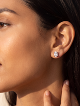 Nova Lab Diamond Oval Solitaire Studs - Sterling Silver