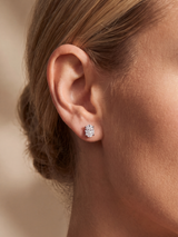 Nova Lab Diamond Oval Solitaire Studs - Sterling Silver