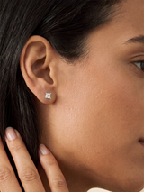 Reina Lab Diamond Princess Cut Studs - Sterling Silver
