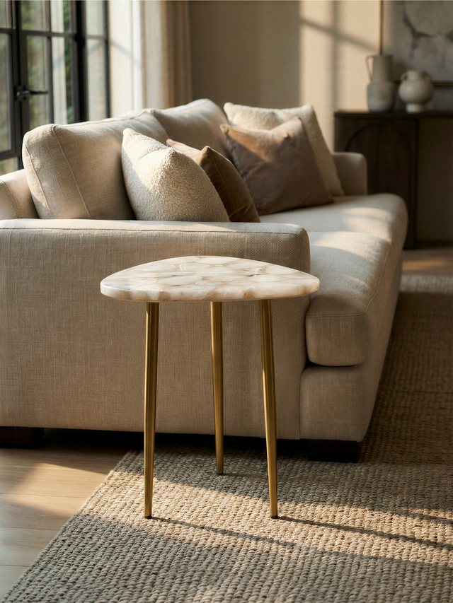 Karin White Agate Side Table