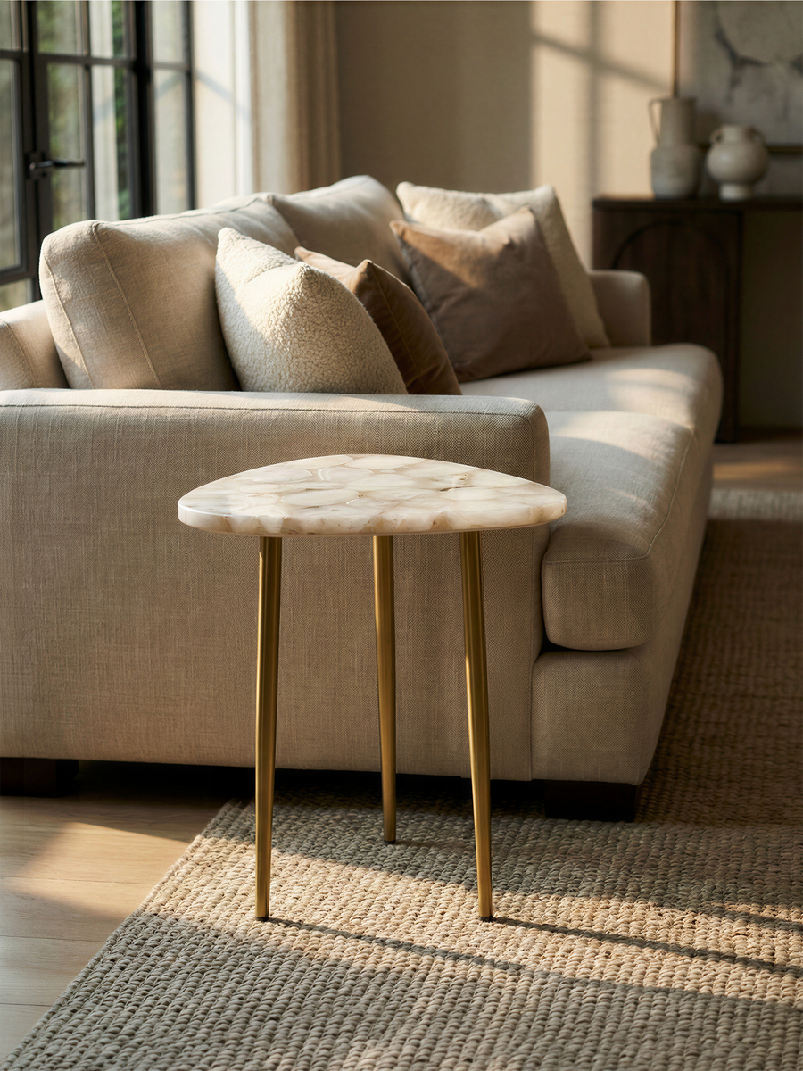Karin White Agate Side Table