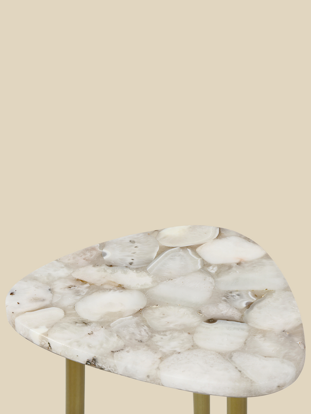 Karin White Agate Side Table