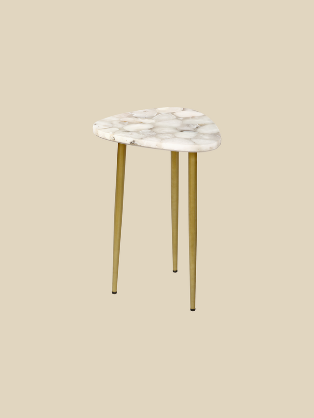 Karin White Agate Side Table