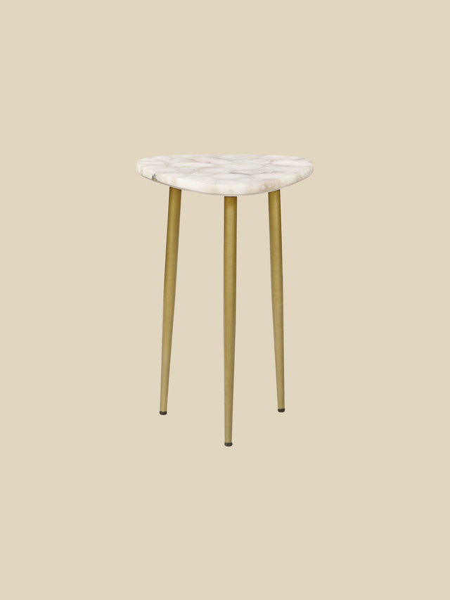 Karin White Agate Side Table