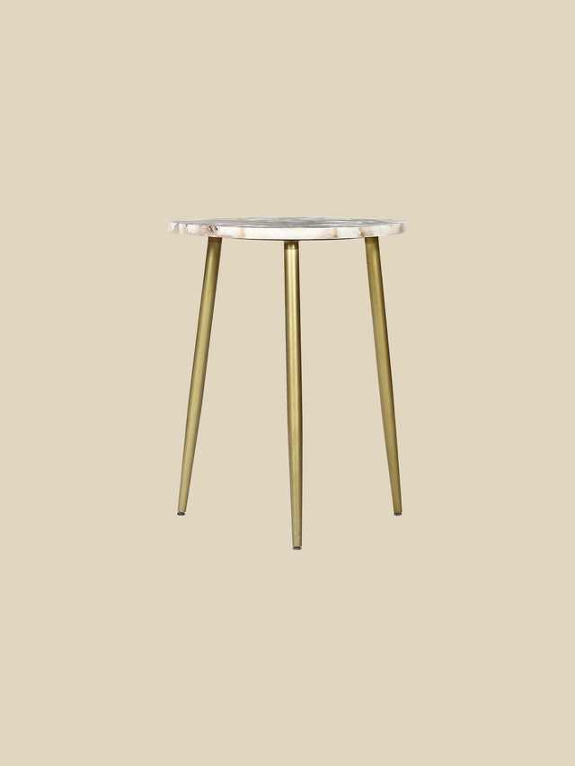 Karin White Agate Side Table