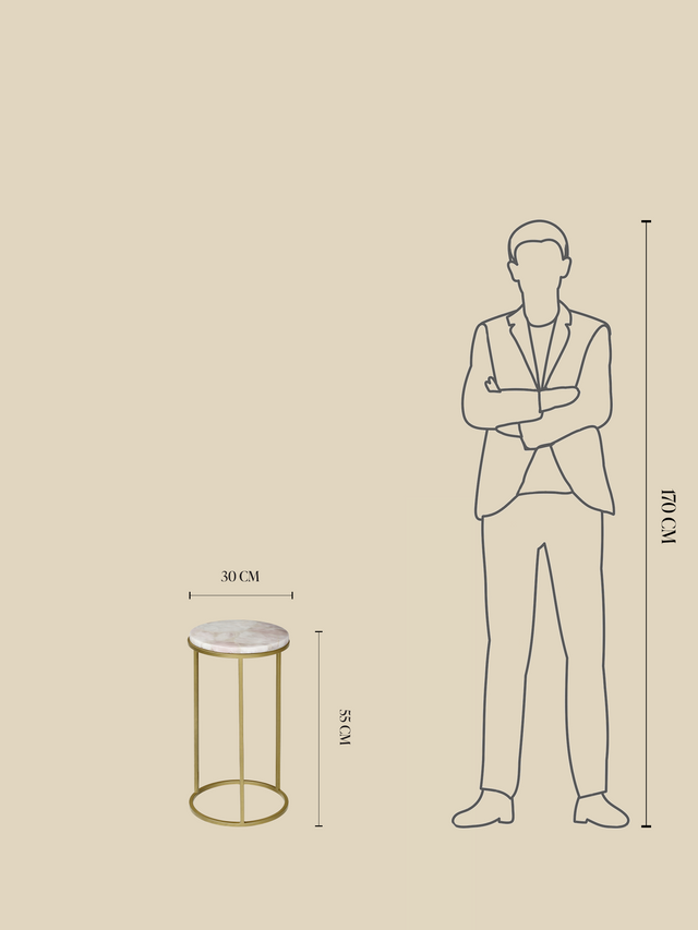 Blushara Rose Quartz End Table