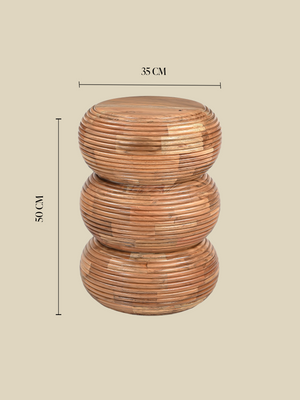 Kyra Totem-Shaped Wooden Side Table