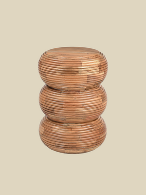 Kyra Totem-Shaped Wooden Side Table