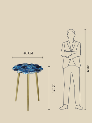 Damon Agate Side Table - Blue