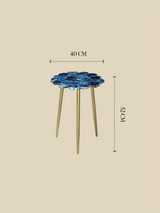 Damon Agate Side Table - Blue