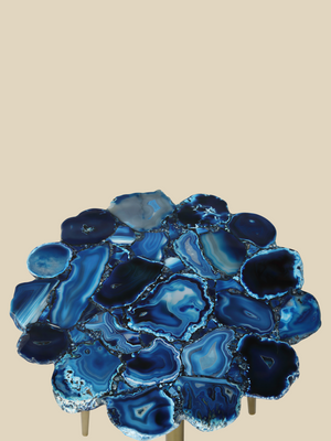 Damon Agate Side Table - Blue