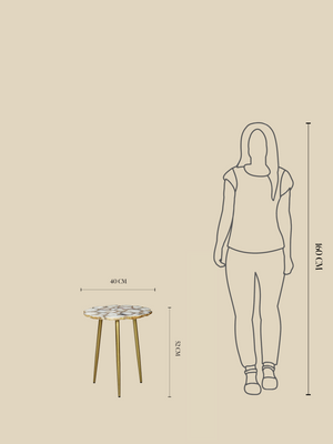 Damon Agate Side Table - Pearl