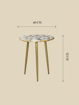 Damon Agate Side Table - Pearl