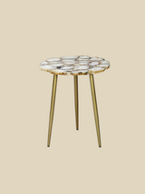 Damon Agate Side Table - Pearl